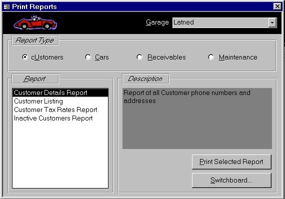 Customer reports switchboard