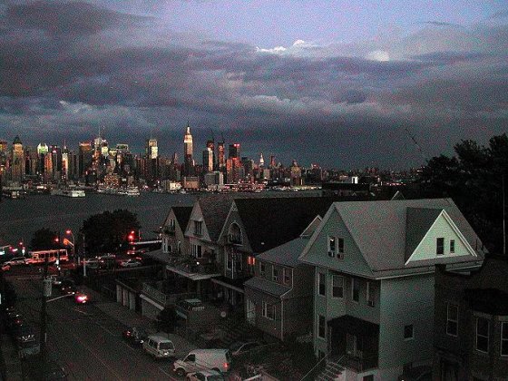 Early evening rainstorm clearing, NYC, from Weehawken, NJ